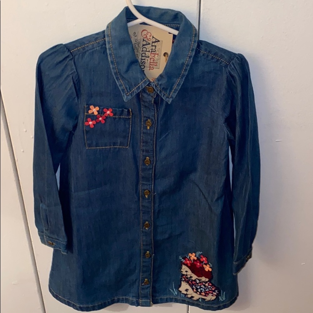 Arabella & Addison denim button up dress sz 3t